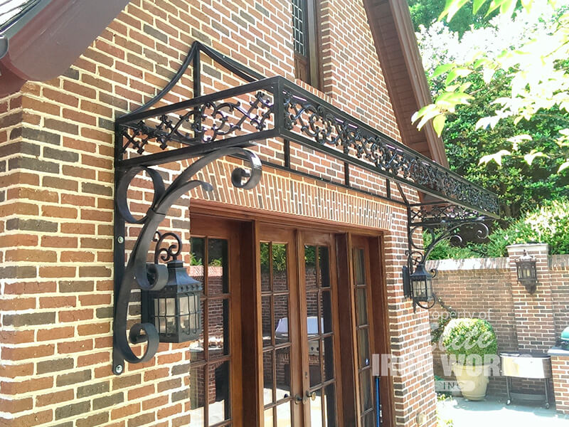 Wrought iron awning frames